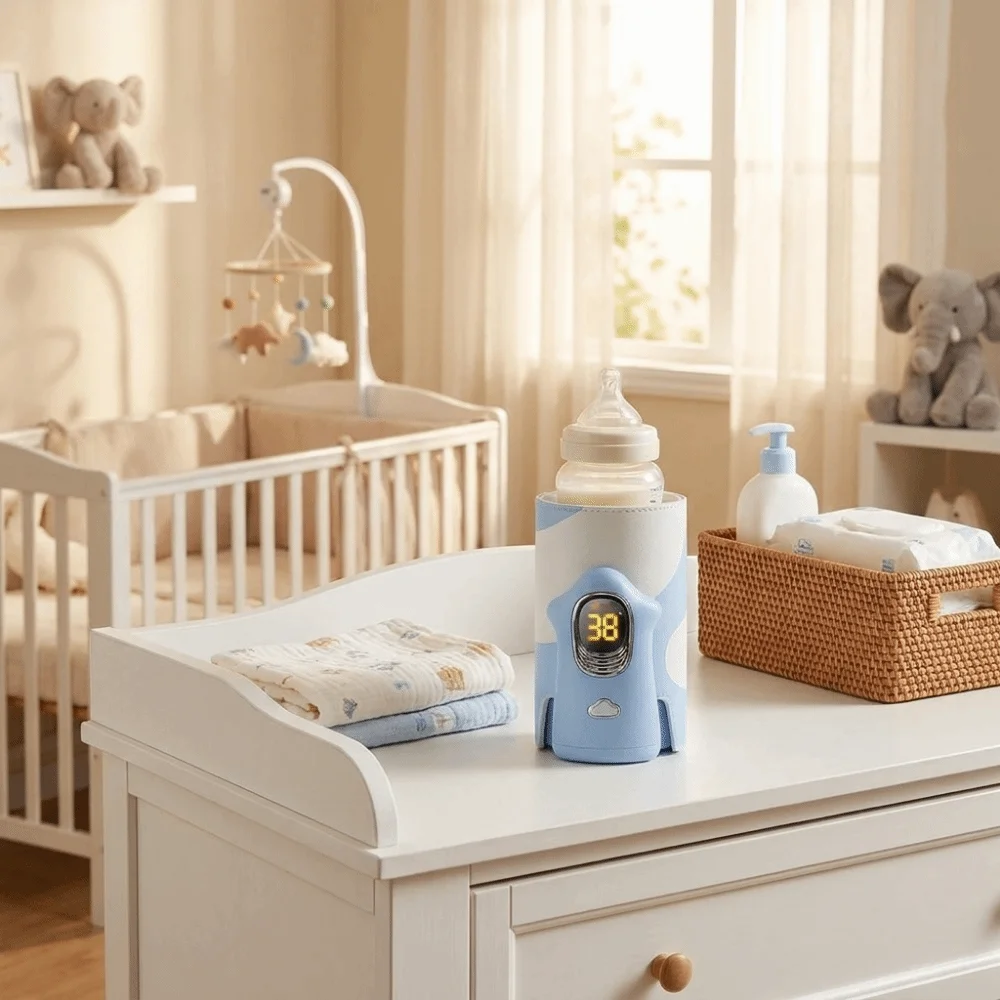 Multifunction Baby Bottle Warmer LED Display Wireless Breast Milk Warmer Insulated Accurate Temperature Control