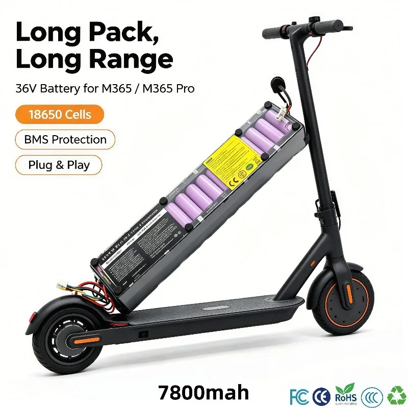 36V High Spec 7800mAh Battery Cell Dual Online Power and Long Endurance Fit for M365 and M365 Pro