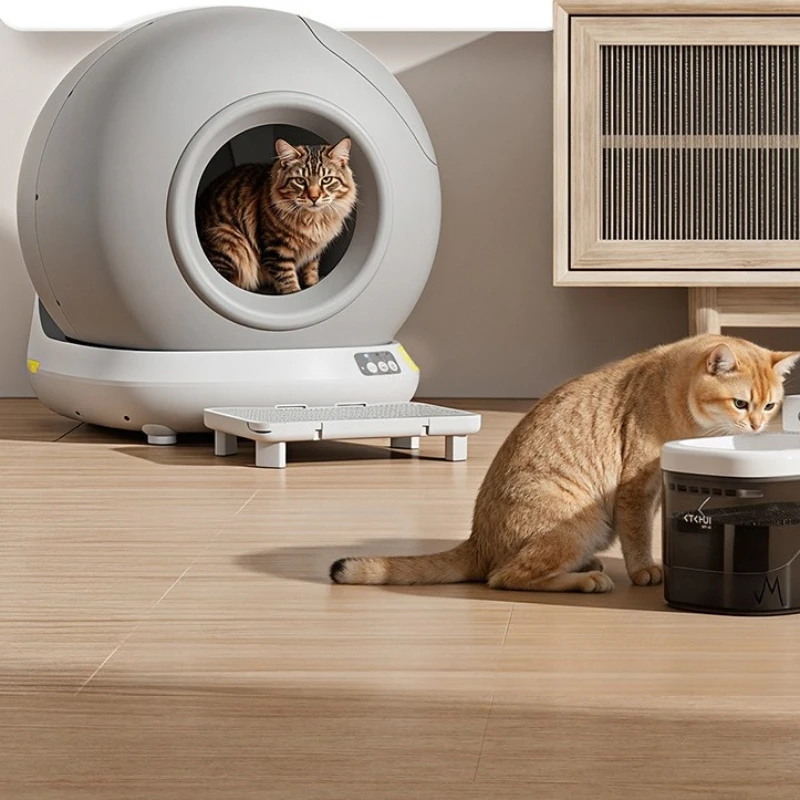 Self Cleaning Litter Box 78L Large Capacity Automatic Fully Enclosed Cat Litter Box Smart Remote Control Splash Proof Pet Toilet