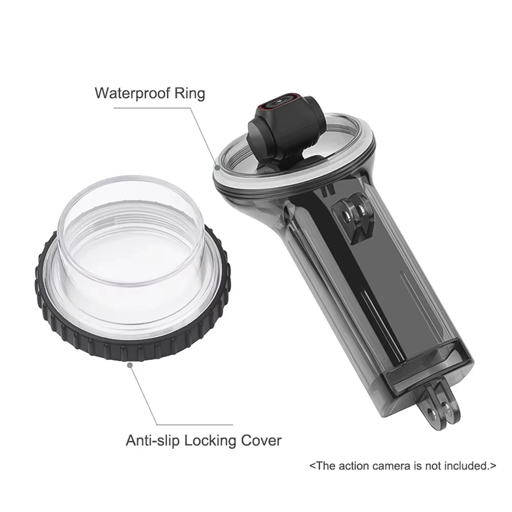 Sports Camera Waterproof Case Diving Housing 60M with Lanyard, Replacement for DJI Osmo Pocket 2 Action Camera