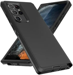 3 IN1 For Samsung Galaxy S23 S22 S21 S20 S24 ULTRA S10 S8 S9 S24Plus Note 20 10 Heavy Duty Shockproof Armor dustproof Phone Case
