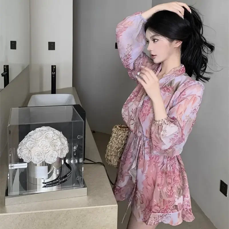 Spring Autumn Ruffle Woman Long Sleeve Dress Floral Dresses for Women Winter Aesthetic Korean Fashion On Sales Sale Clearance X