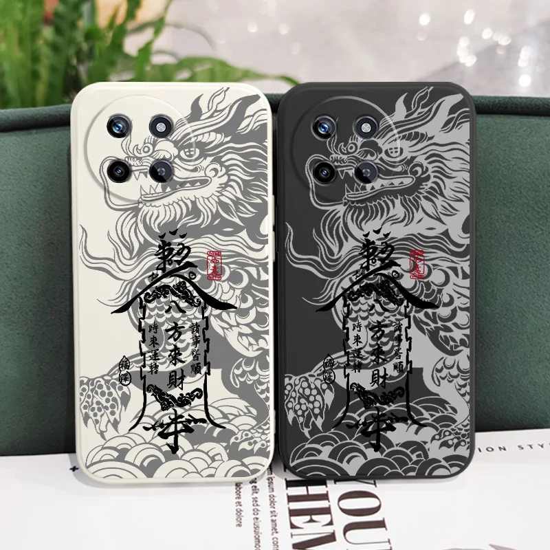 

Prosperity Dragon Phone Case For OPPO Realme 14 13 12 11 10 9 9i 8 8i 7 Pro Plus C35 C21Y C25Y C25 Liquid Silicone Cover