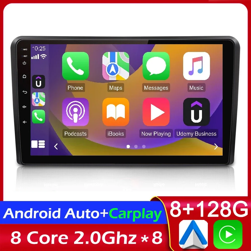 

9 INCH Android 14.0 Car Multimedia Player For Audi A3 8P S3 2003 2004 -2011 2012 2013 Head Unit Radio BT RDS DSP GPS Navigation