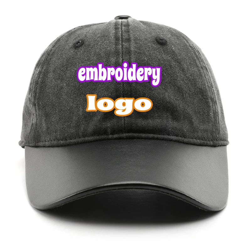 

Бейсбольная кепка с нашивкой из искусственной кожи, потертая бейсболка с индивидуальным логотипом, шляпы дальнобойщика для мужчин и женщин, винтажный мытый мягкий топ, головной убор Snapback Gorros