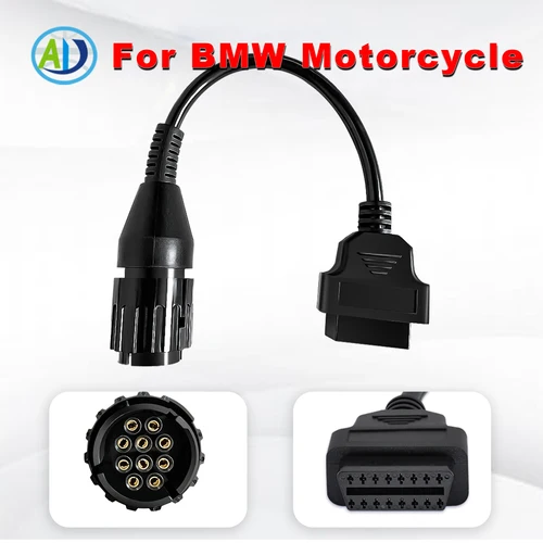 Cable adaptador OBD2 para motocicleta for BMW ICOM, Conector de diagnóstico, programador de adaptación de reprogramación, línea K, DCAN, 10 pines