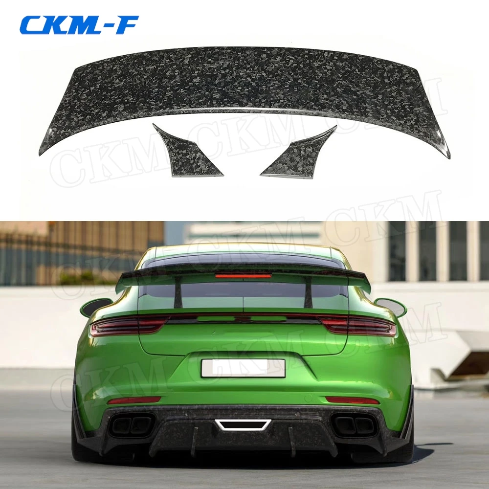 

Dry Carbon Fiber Rear Trunk Spoiler Wings For Porsche Panamera 971 2017-2019 Forged Carbon Spoiler Car Styling