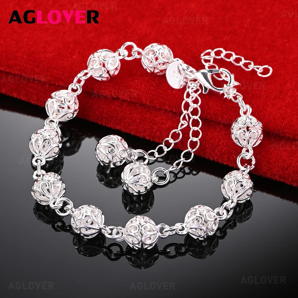 

AGLOVER 925 Sterling Silver Walnut Bracelet Fashion Elegant Women Party Jewelry