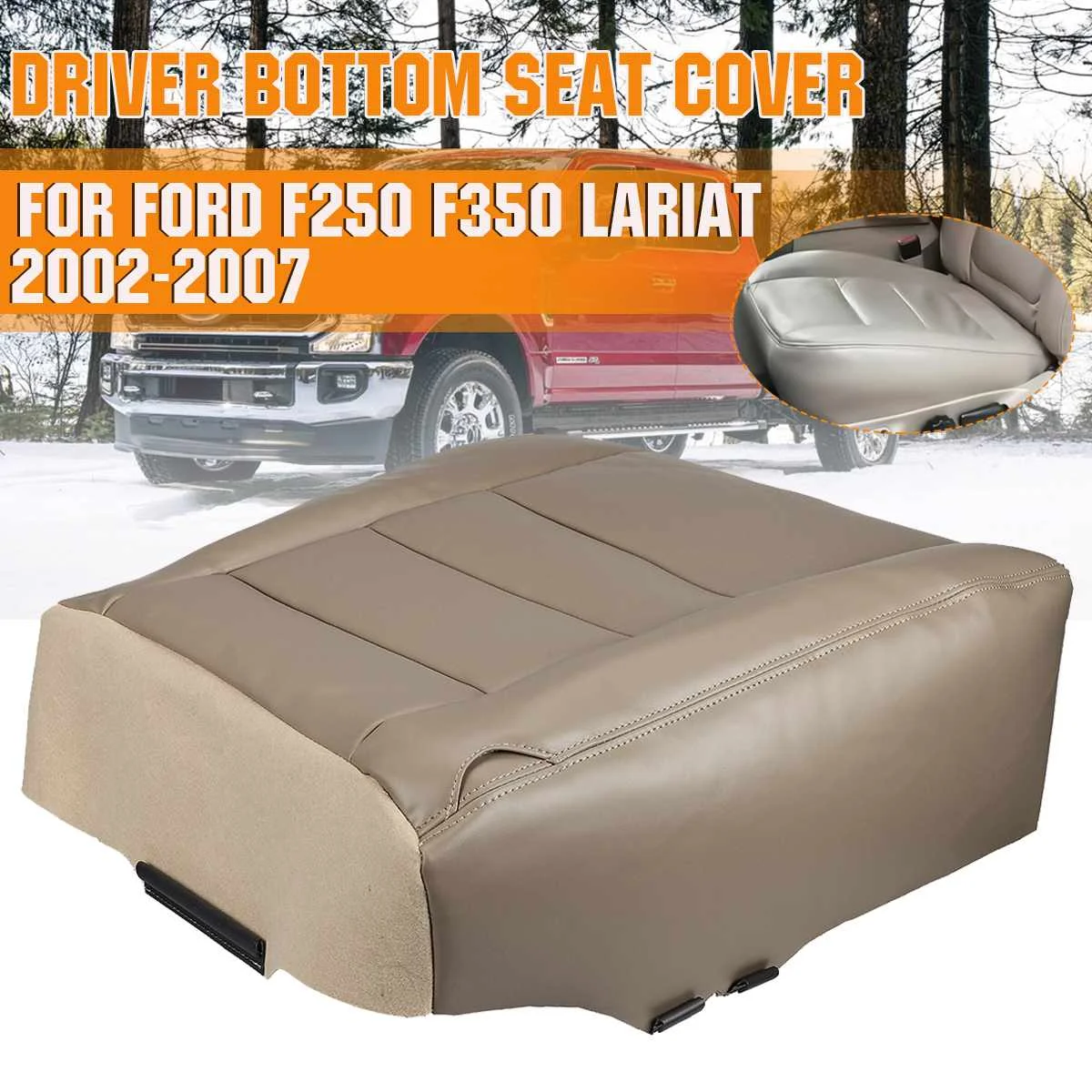 Car Front Driver Bottom Seat Cover PU Leather Waterproof For Ford F250 F 350 Lariat 2002 2003 2004 2005 2006 2007