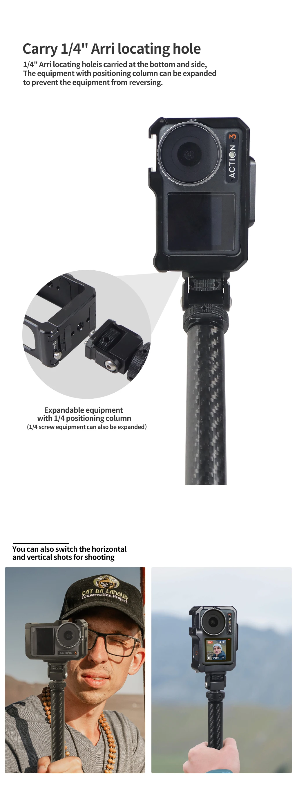 Neue Metallkäfig-Rig-Magnetgrundplatte für DJI OSMO Action 3 4 5 Pro Schutzrahmengehäuse Erweitern Sie den Kaltschuh-Montage-Stativadapter – Detail 26