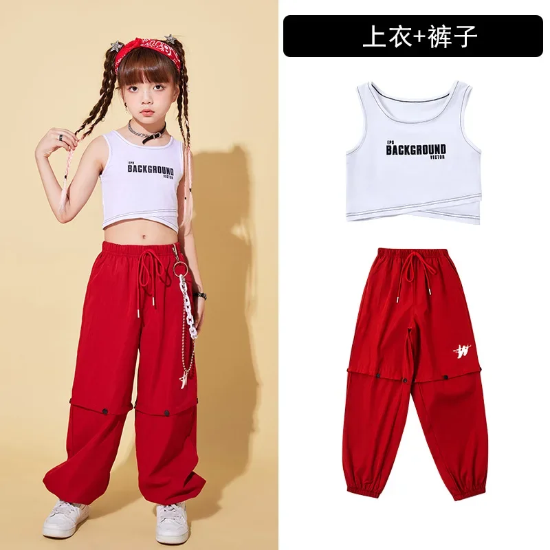 Jazz Hip Hop Wear for Girls Boys Dancewear Street Children Dance Wear Vest Pants Shorts Kids Ballroom Costumes Dancing Clothes