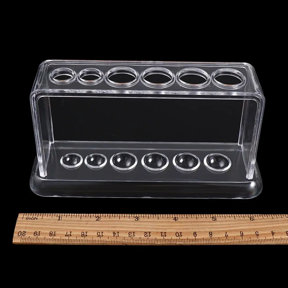 Experiment Lab Equipment Clear Transparent 6 Holes Plastic Test Tube Holder Test Tube Stand Test Tube Rack Burette Shelf
