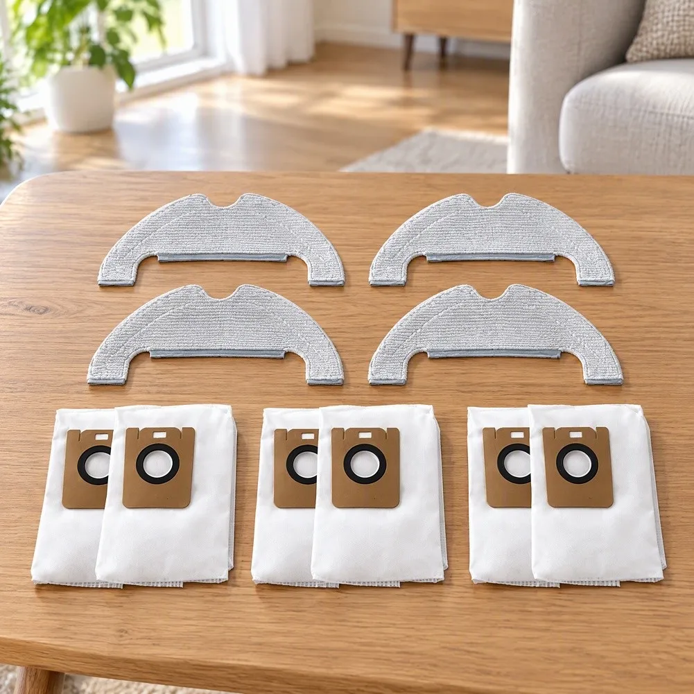Replacement Dust Bags and for Mop Pads Compatible with For Dreame for Pro L10Plus Robot Vacuum Cleaner 10 Pieces Total