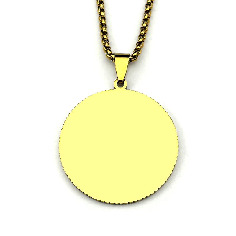 سانت جورج حماية لنا ميدالية قلادة قلادة النساء الرجال الفولاذ المقاوم للصدأ الذهب اللون المسيحية سلسلة تميمة مجوهرات هدية حفلة