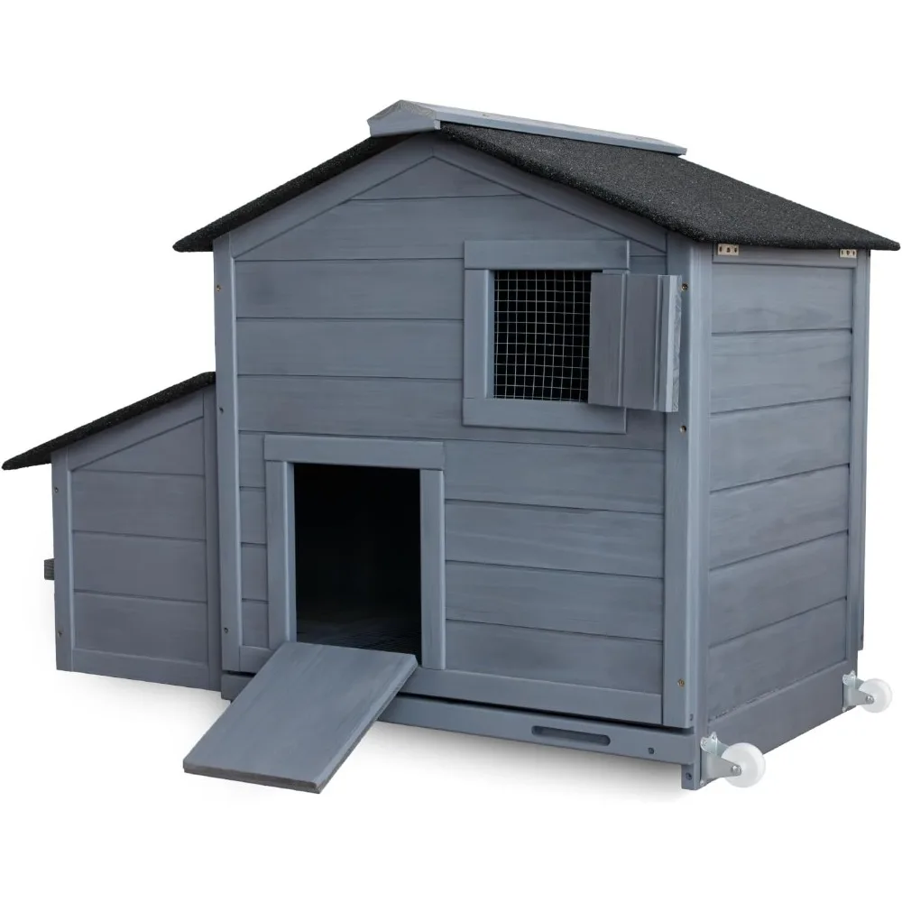 

Chicken Coops with Nesting Boxes, 39" Wooden Chicken Coop, Hen House for 2-4 Chickens, Outdoor Poultry Cage Duck Coop Weatherpro