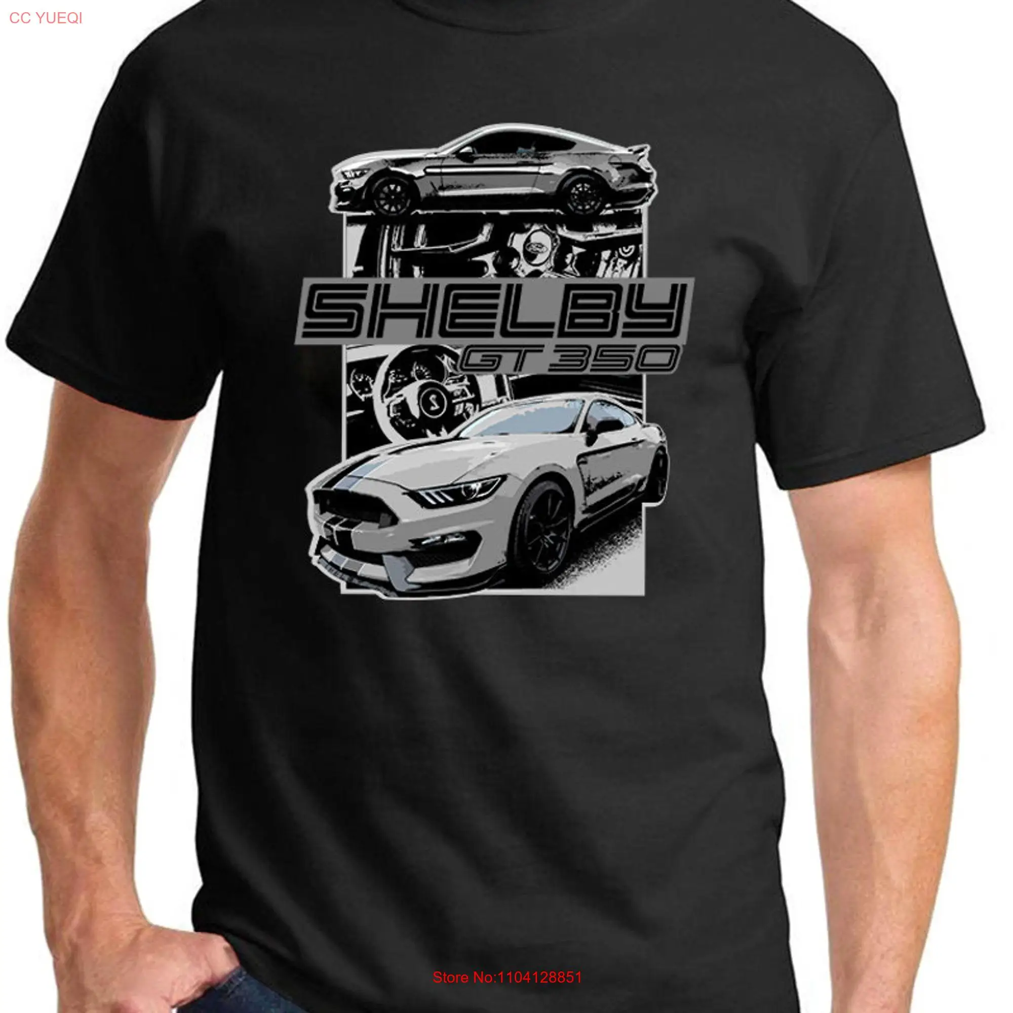 2016 20 Shelby GT350 Mustang Grey Car Full Color Design T Shirt long or short sleeves