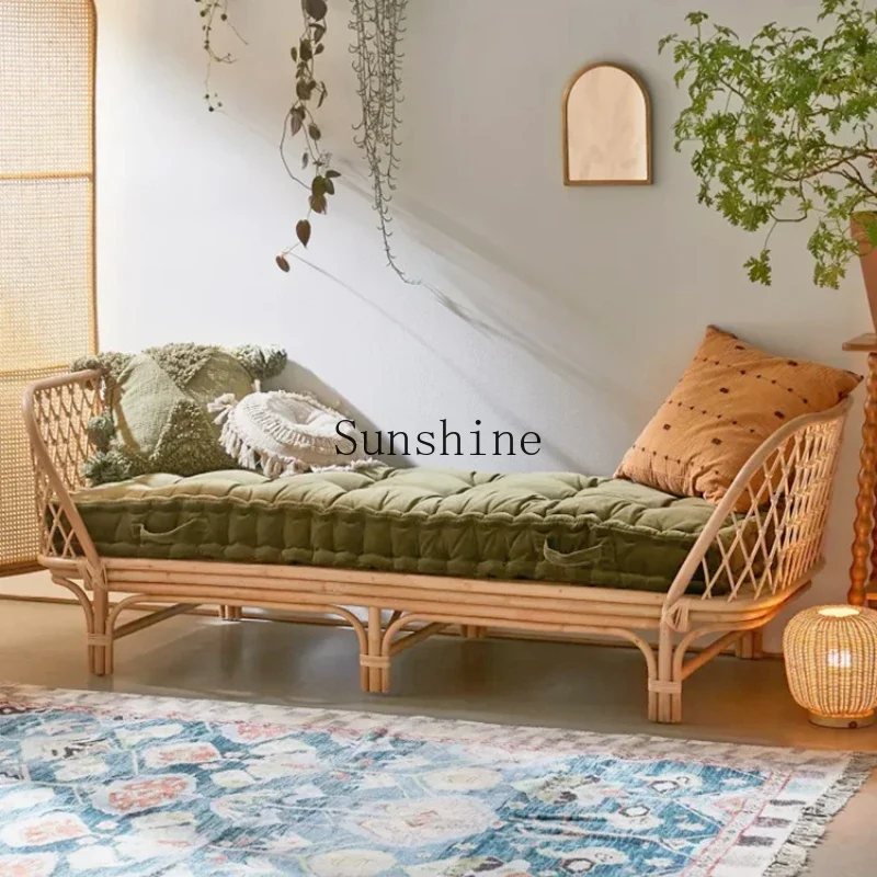 True vine children's bed Nordic Japanese rattan bed Nordic double sofa bed