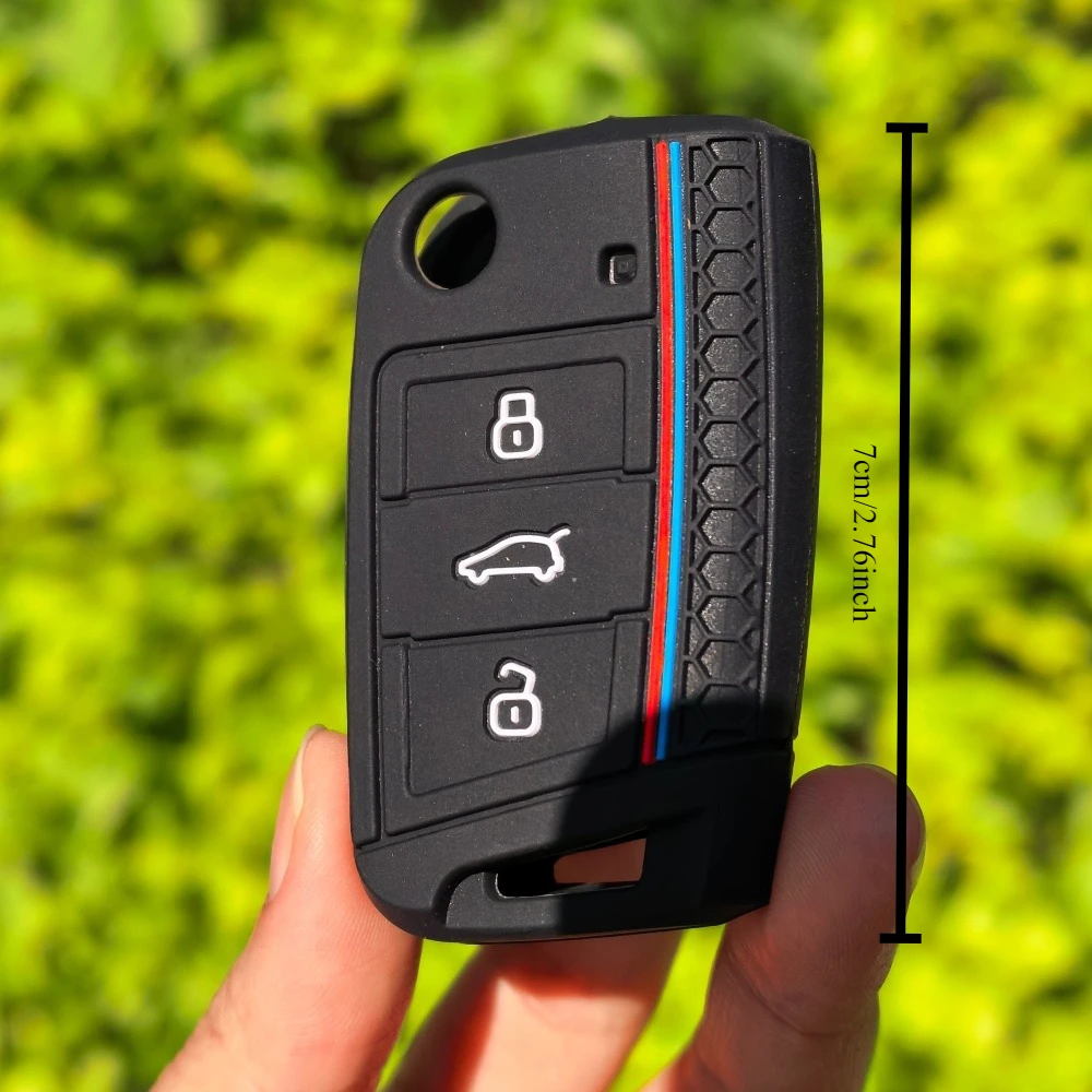 Silicone Shell Car Key Case Remote Cover Shell Holder Fob For VW Volkswagen T-ROC Golf 7 Polo Tiguan T-Cross Jetta EOS Beetle