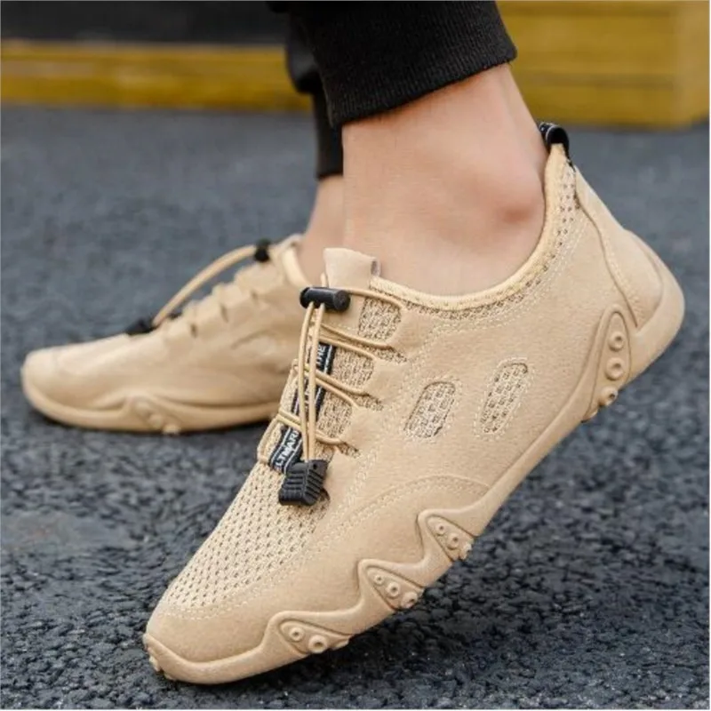 Men\'s new spring summer driving shoes net face flats shoes breathable trend men\'s slip on casua loafersl shoes M1019