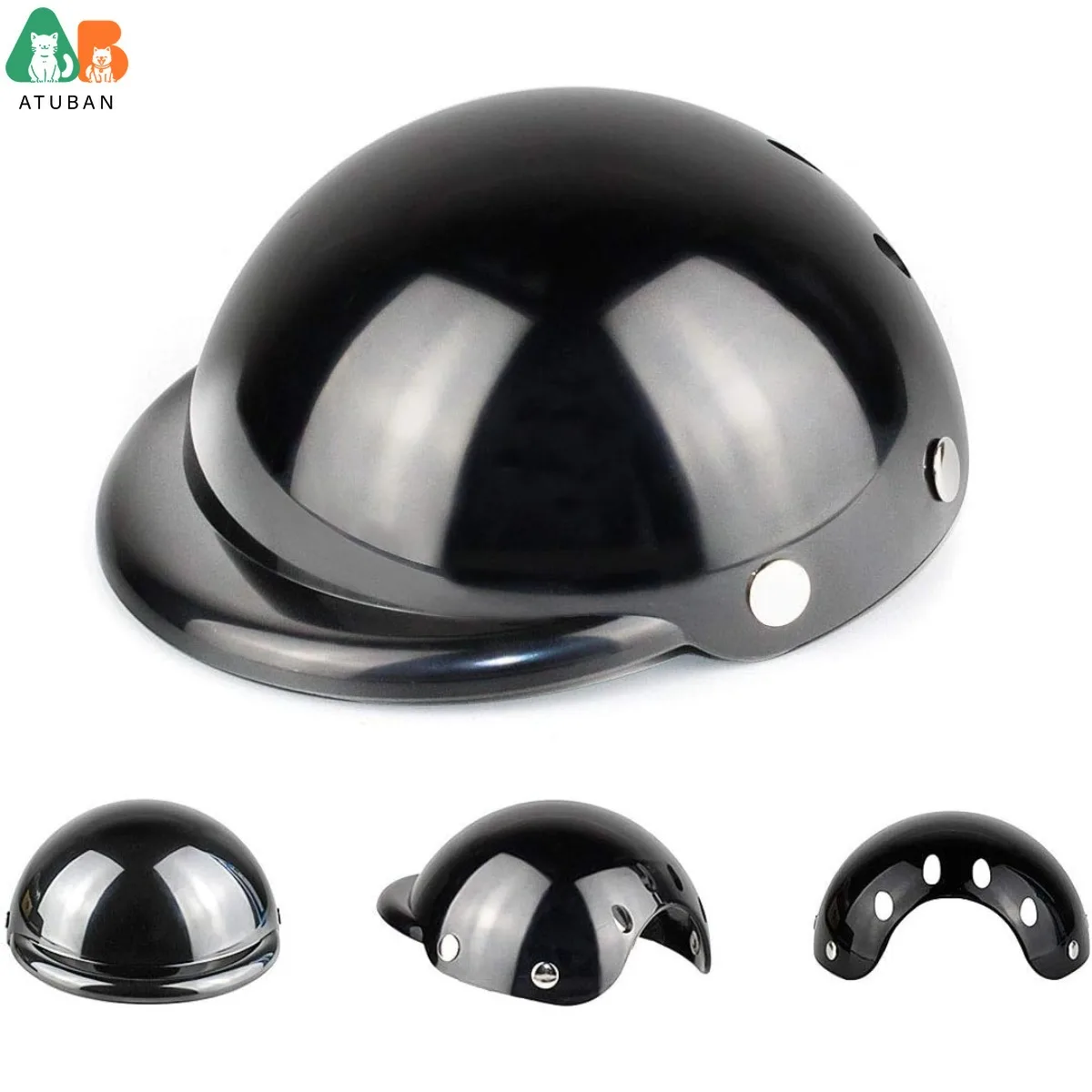ATUBAN Dog Helmet, Motorcycle Safety Hat for Cats and Small Dogs' Biking Cycling,DIY Cat Hat,Adjustable Puppy Helmet Pet Hat