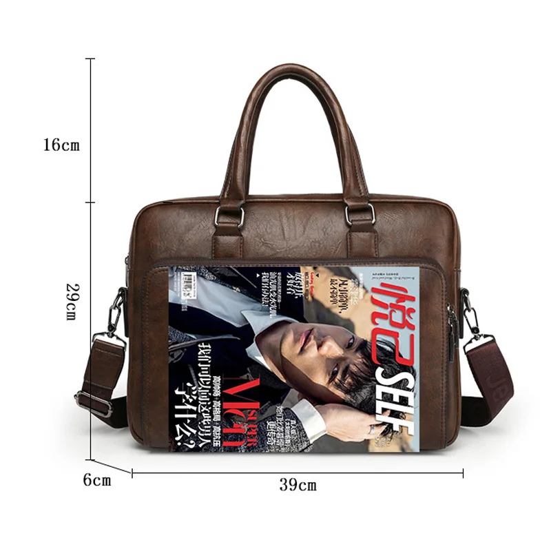 High Quality Men Briefcases Bag For 14 inch Laptop Business Travel Bags Handbags Leather Office Shoulder Bags For Man