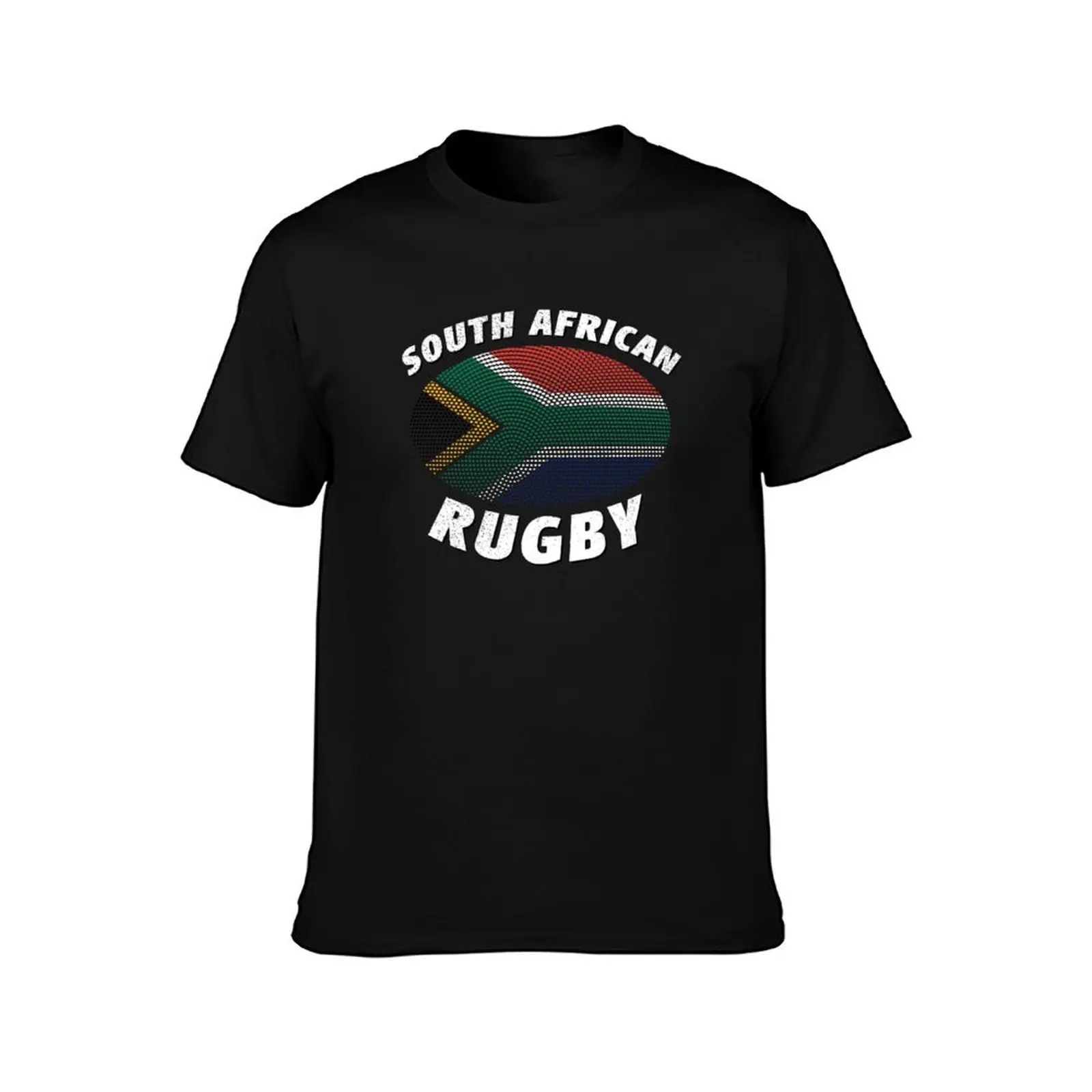 South African Rugby _amp_ South Africa Flag T-Shirt, Summer Casual Cotton Tee, Oversized Streetwear Tops, Vintage Graphic Print