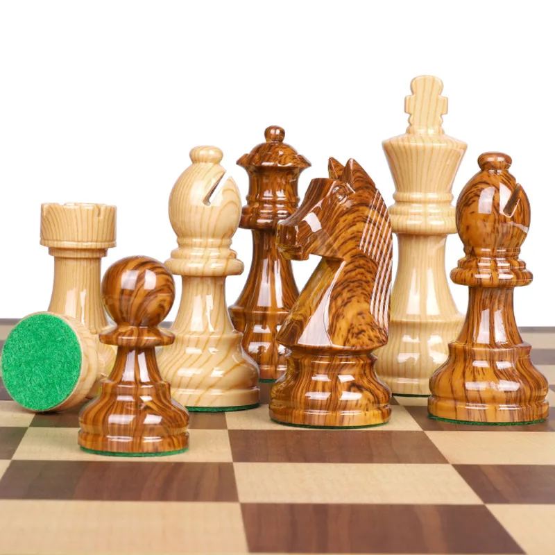 Luxury Standard Heavy Chess Set Foldable Nonmagnetic Chess Pieces For Children Family Travel Chess Board Table Game Gifts