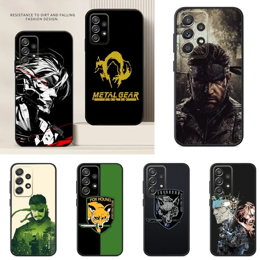 Metal G-Gear Solid Phone Case For Samsung S24,S23,S22,S21,S20,S10,S10E,S9 Plus FE Note 20 Ultra 10 9 Plus Black Case