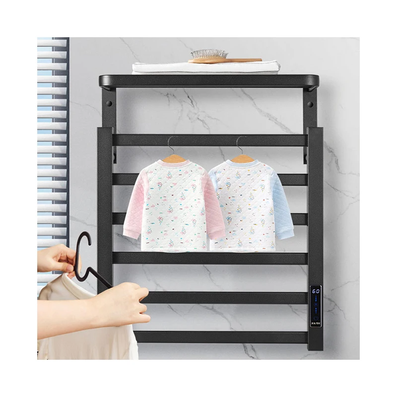 

Hot Heated Towel Rail Racks Heated Towel Warmer Bars With Built-in Timer and LED Indicator for Bathroom