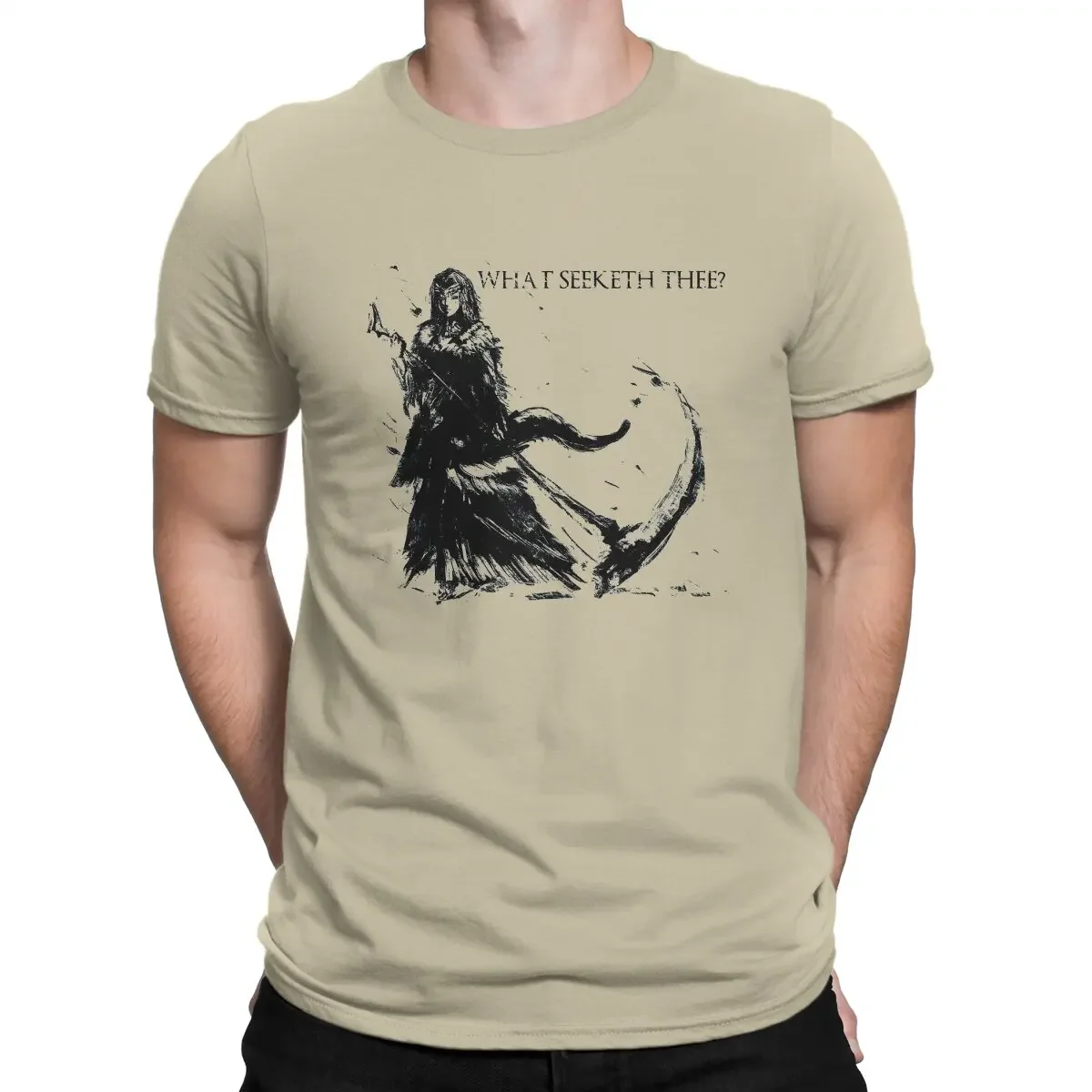 Men's  Pure Cotton Amazing T-Shirts Round Collar DARK SOULS Tees Short Sleeve Tops Original Priscilla What Seeketh Thee T Shirts