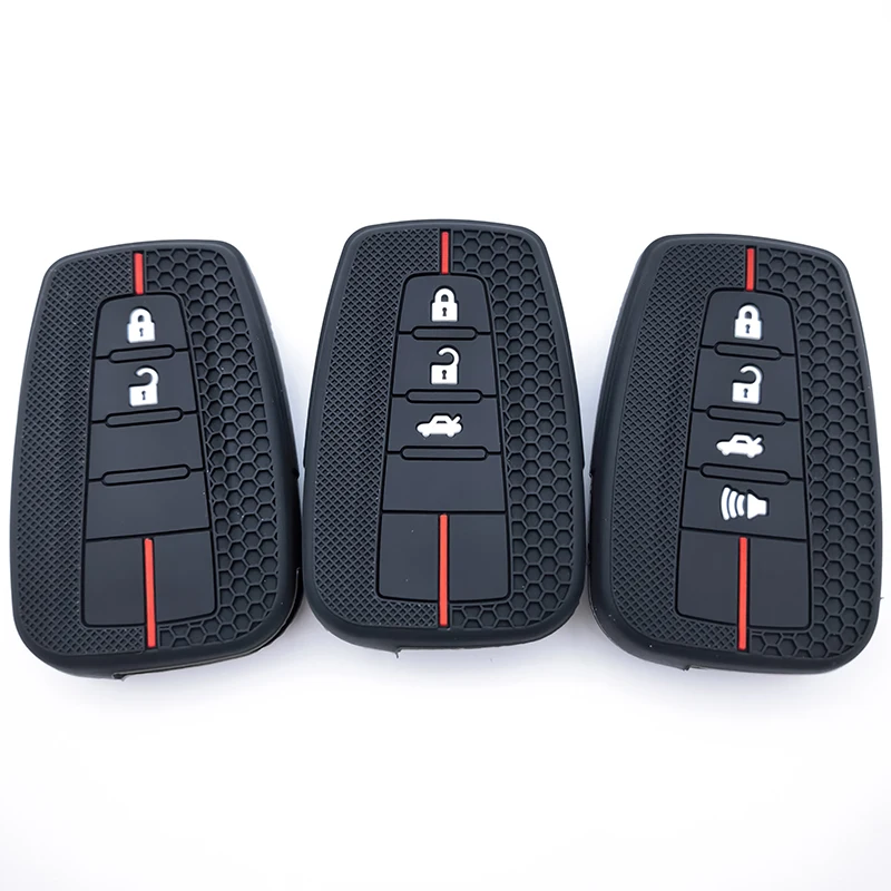 

For Toyota CHR Camry Corolla RAV4 Highlander C-HR Prius Land Cruiser Prado Silicone Remote Car Key Case Cover Shell Accessories