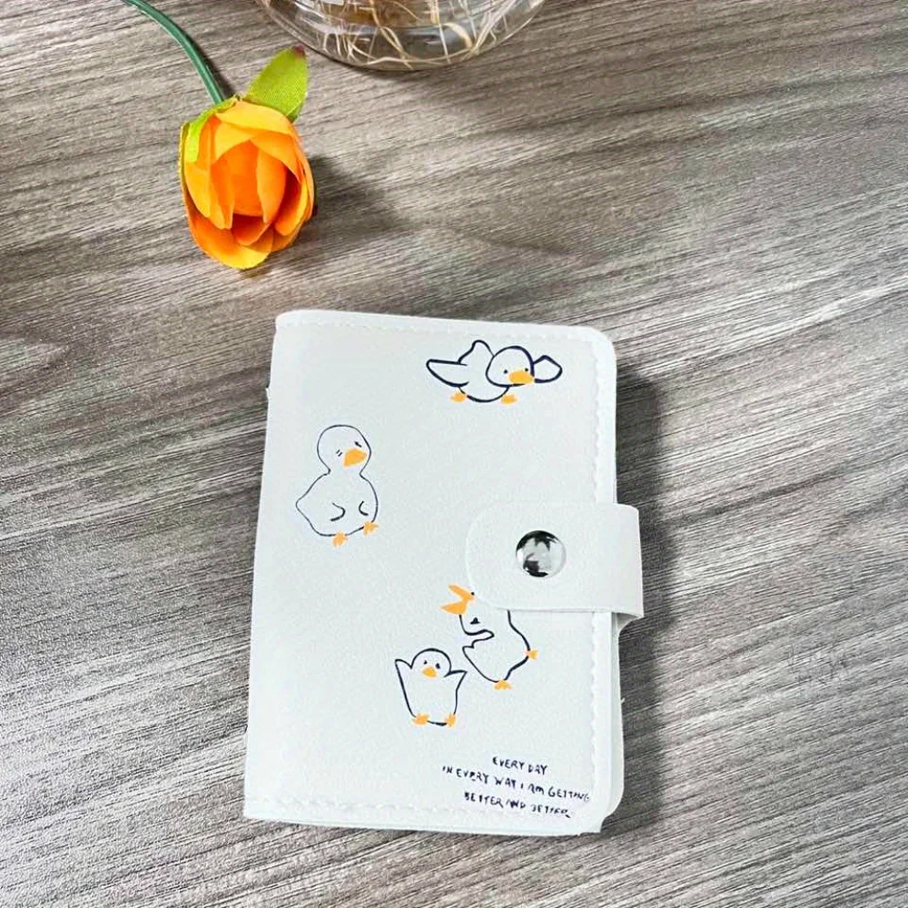 Tarjetero con múltiples bolsillos y diseño de pato bonito para mujer, monedero pequeño para crédito