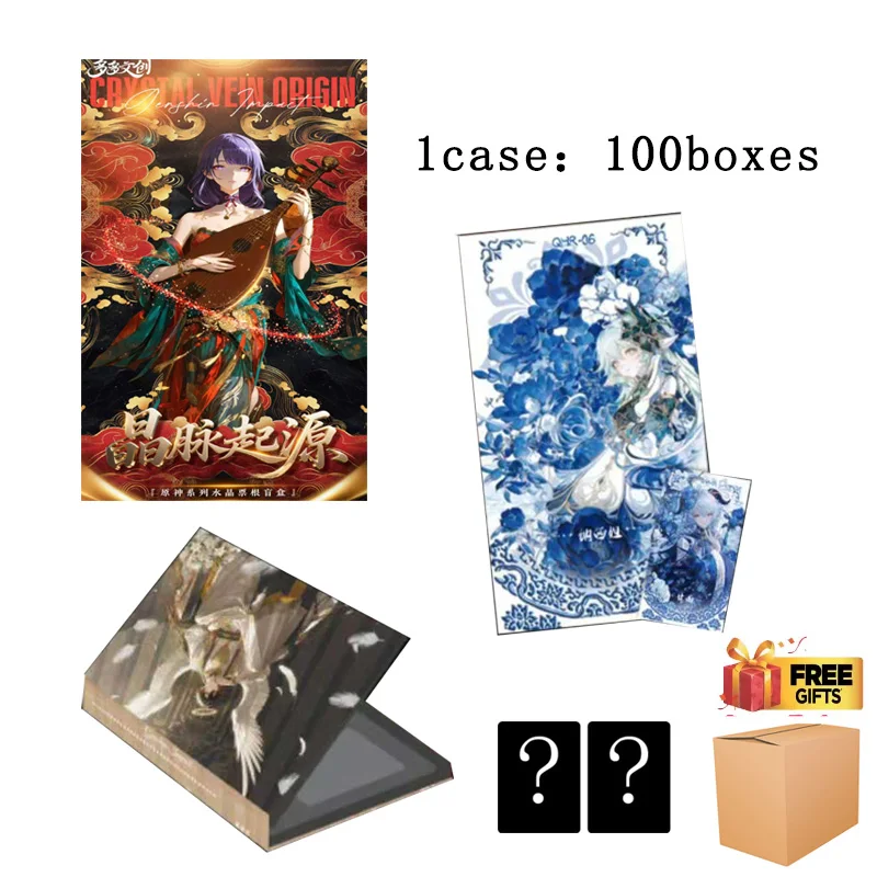 

Оригинальные коллекционные карты Genshin Impact Crystal 180, дизайн 3D UV, ограниченная серия, коллекционный набор премиум-класса