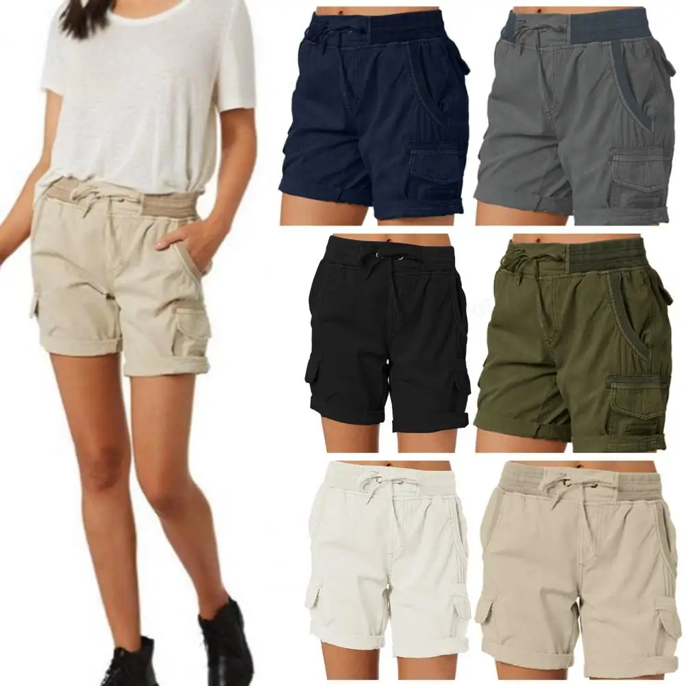 Pantaloncini da donna Pantaloni con coulisse alla moda solidi Abbigliamento streetwear Abbigliamento estivo femminile casual Pantaloni cargo