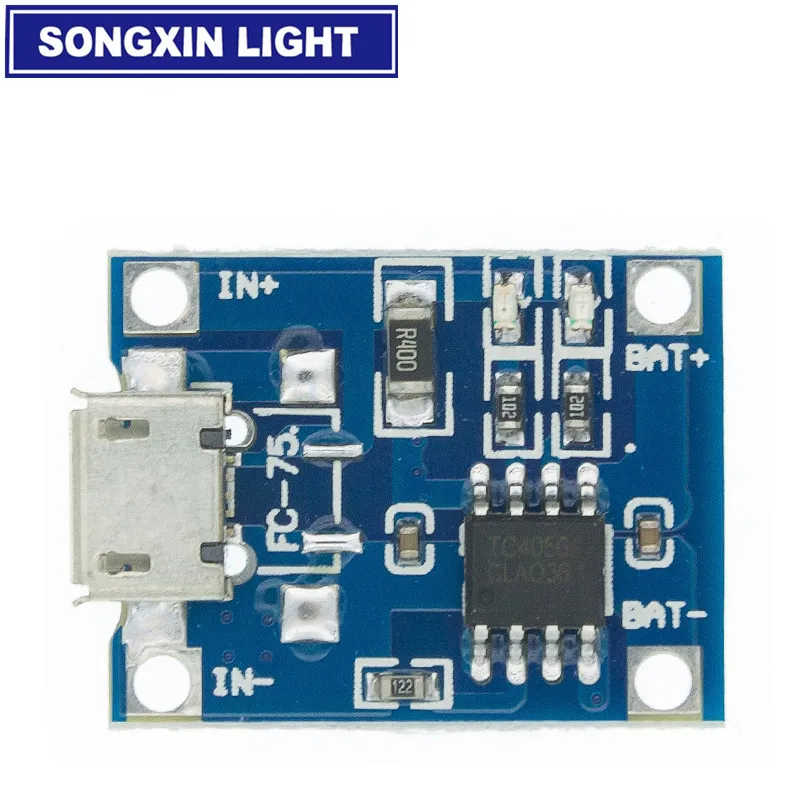 마이크로 USB 18650 리튬 배터리 충전 보드 충전기 모듈, TP4056 + 보호 이중 기능, 5V 1A