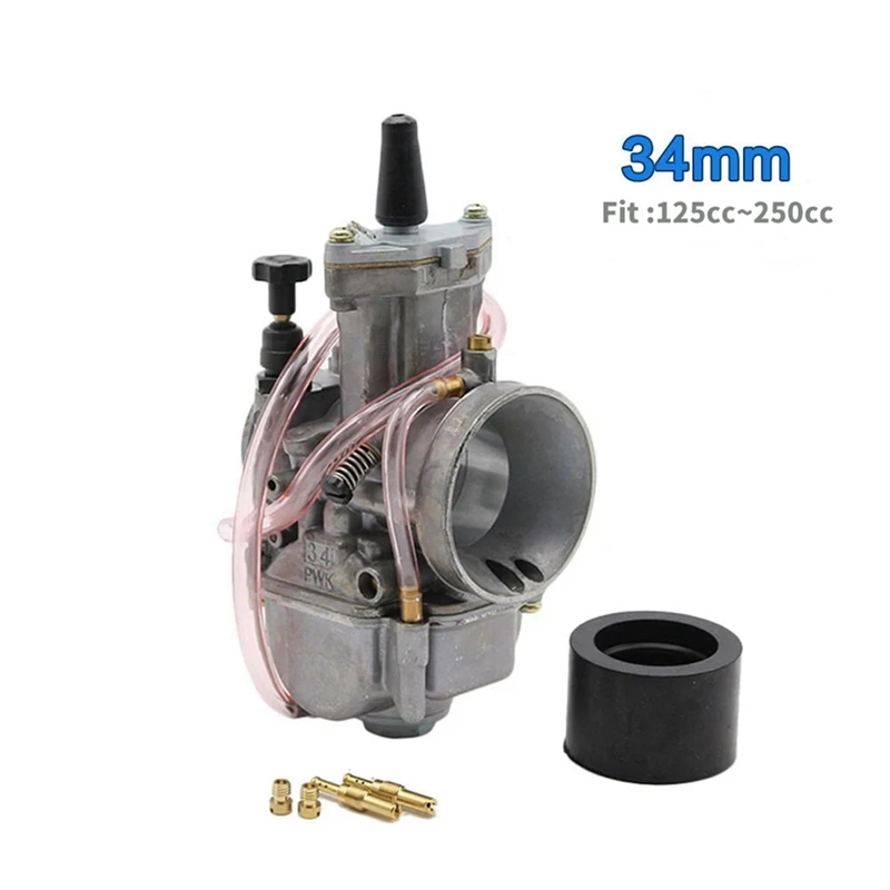 Super Sale 34mm Motorcycle ATV Carburetor Power Jet for 125CC - 250CC Engine Dirt Bike Carb PWK32 2-Stroke Racing Flat Side