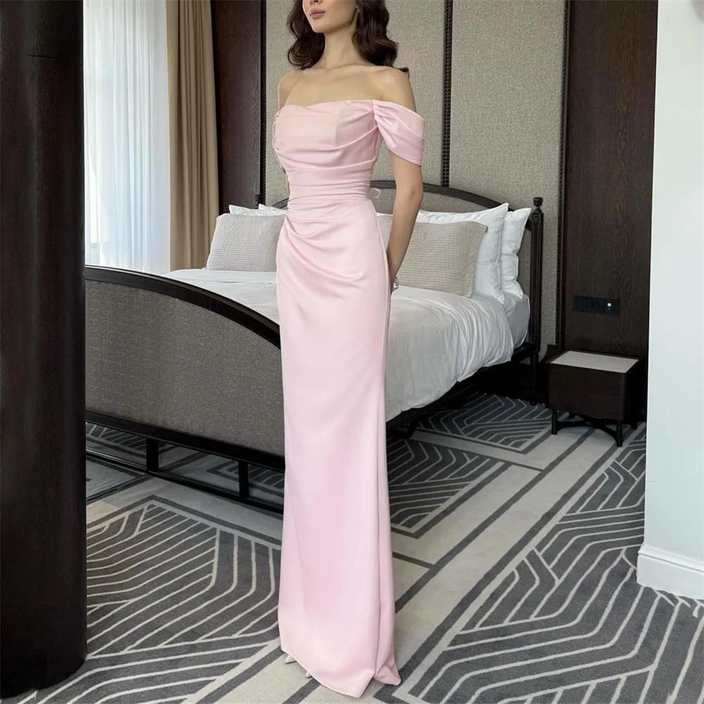 ROYET Simple Classic Strapless Party Woman Dress Off The Shoulder A Line High Slit Floor Length Evening Dress Customized