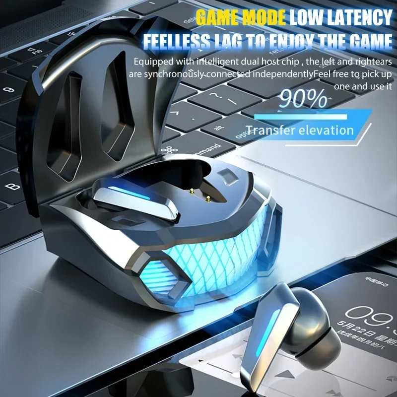 

New Wireless Headphones LED Light Game Earbuds Bluetooth Earphones with Mic Noise Reduction Stereo Wireless Bluetooth Headset