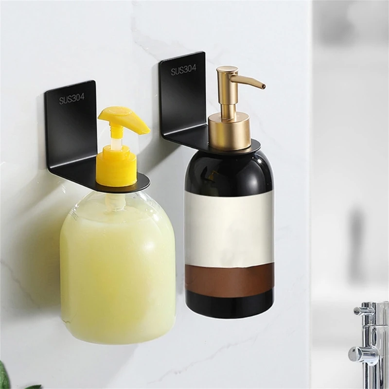 Shower Gel Bottle Rack Hook Hanging Hanger Wall No Drill Paste Bracket Shampoo Soap Liquid Bottle Holder Stand Hook