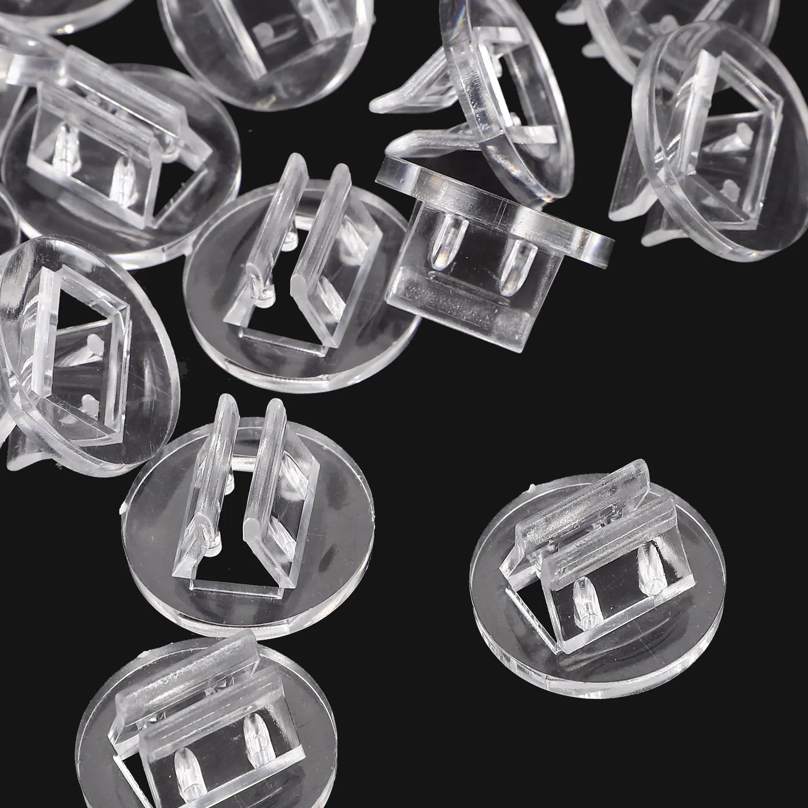 

100pcs Paper Clips Accessories Desktop Card Holder For Business Cards Storage Display, Plastic Card Stand Rack Office Desk