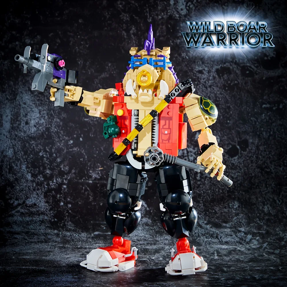 DK2030 Bizhibo Modelo de bloco de construção de homem com cara de porco, rinoceronte Ninja, tartaruga, estatueta de Mecha cibernética