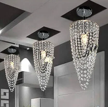 

LED 1-light Chrome K9 Modern crystal chandelier lighting D17*H45cm AC110V-256V Transparent color