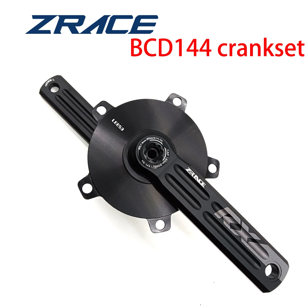 ZRACE Kurbel aus Aluminiumlegierung, Rennrad, BCD144, 3 Bolzen, Direktmontage, Fahrradkurbelgarnitur, 165/170 mm, für 144 BCD-Schienenfahrräder/Fixed Gear