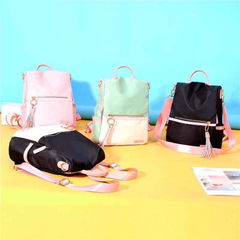 Fashion Backpack ,Women Candy Color Shoulder Bag, Oxford Cloth School Bag For Children, Travel Knapsack Bag