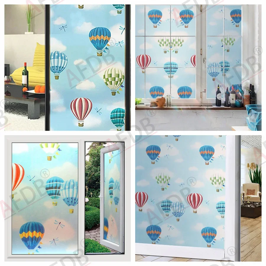 Window Privacy Film Frosted Glass Window Film Self Adhesive UV Blocking Glass Clings Opaque Window Sticker Vinyl  for Glass Home