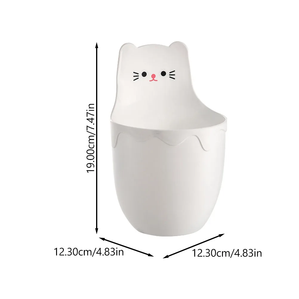 Wall Hanging Storage Cylinder Cartoon Cat Design No Drilling Multi Functional Organizer Box for Office Desk Cosmetics Jewelry