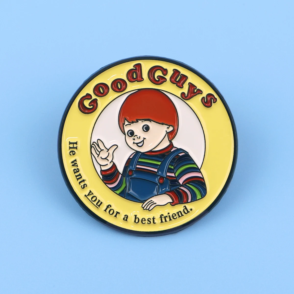 Halloween Enamel Pins Horror Movie Good Guys Brooch Lapel Pin For Backpack Jeans Bag Scary Gift For Fan - view 2