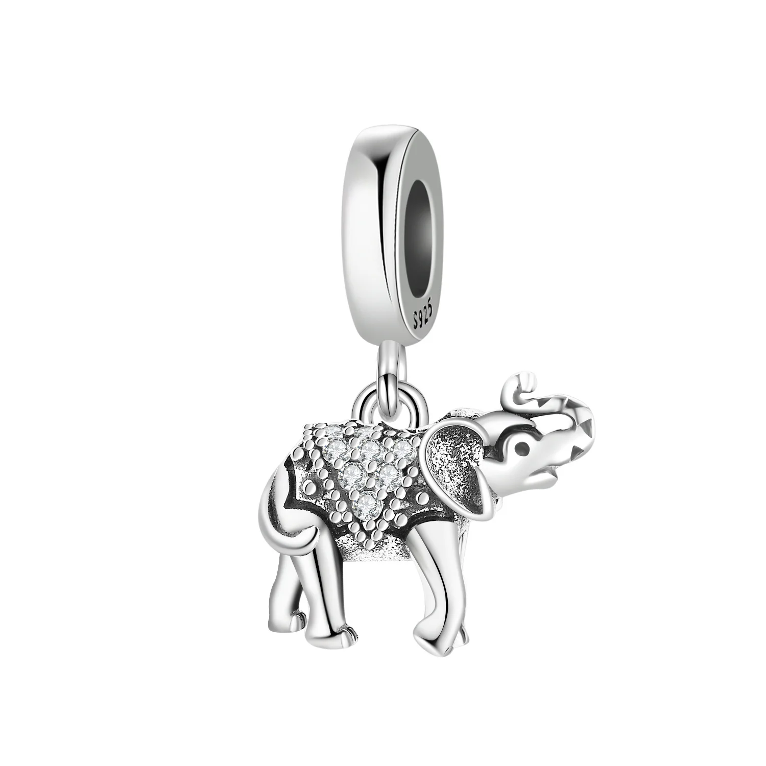 PANPOKI 925 Sterling Silber Elefanten-Tieranhänger, Perlenanhänger für DIY-Armbänder, Halsketten, Schmuck, Souvenir-Geschenke