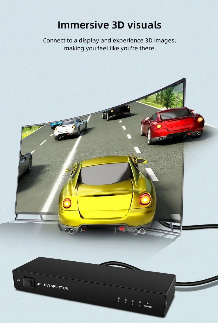 2026 new 4 Port 1 in 4 Out Multiple Video Display DVI Distribution Splitter 1x4 for HDTV PS3