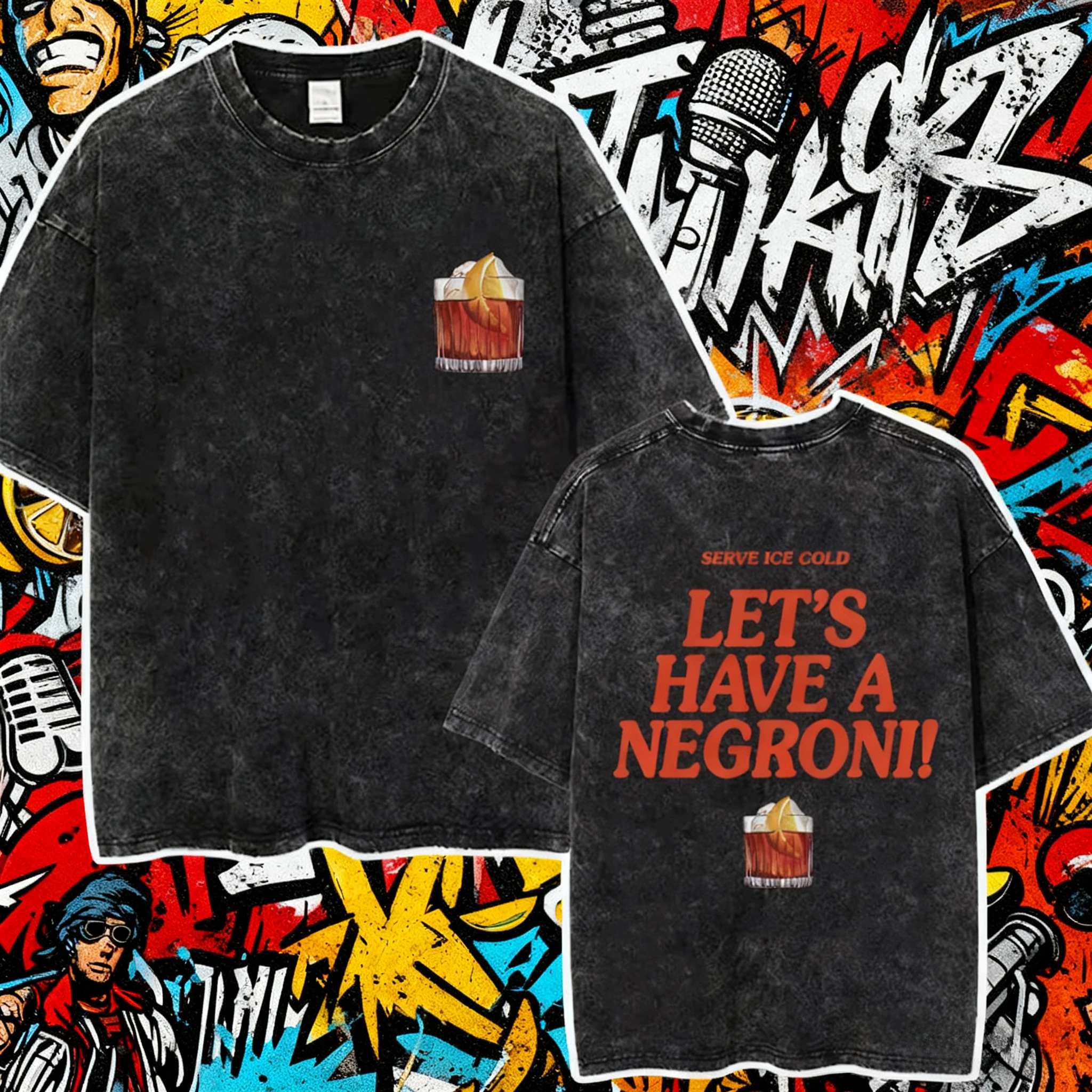 2025 verano lavado Vintage Negroni por favor cóctel divertido Meme hombres mujeres algodón transpirable masculino ocio Camiseta de manga corta